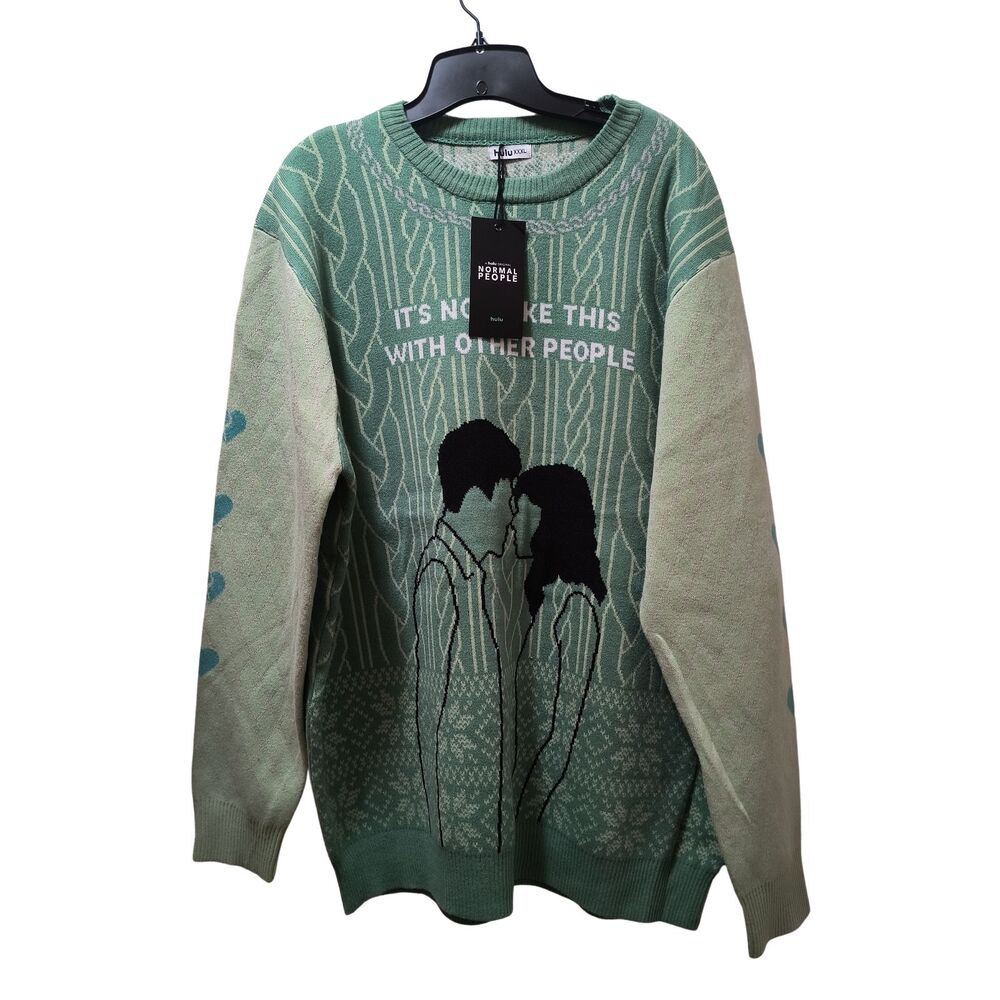 Hulu Normal People Limited Edition Ugly Christmas Sweater  3XL XXXL Mint Green